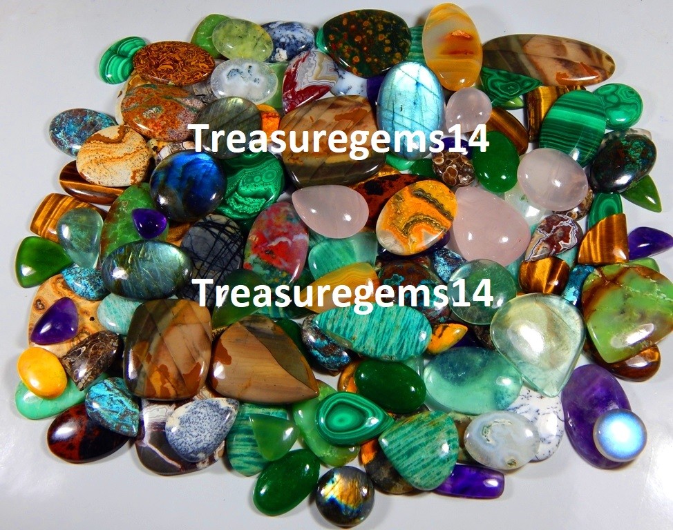 All Kind Semi Precious Loose Gemstone 250 Crt Wholesale Lot Natural Mix Cabochon