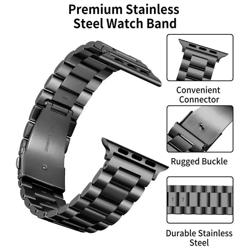 Stainless Steel Apple Watch Band 42 44 45mm For iWatch Series SE 8 7 6 5 4 3 2 1