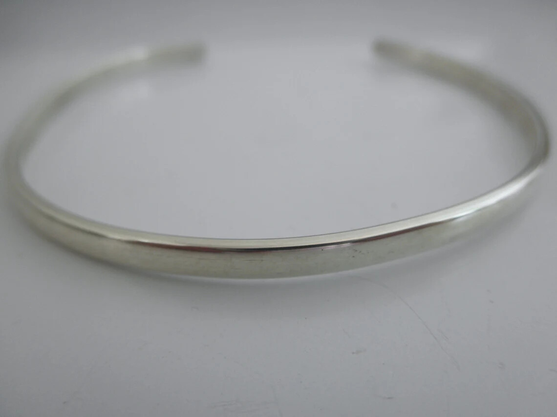 Skinny Sterling silver Cuff bracelet, Slim Mens Silver Cuff, Silver Twist Cuff