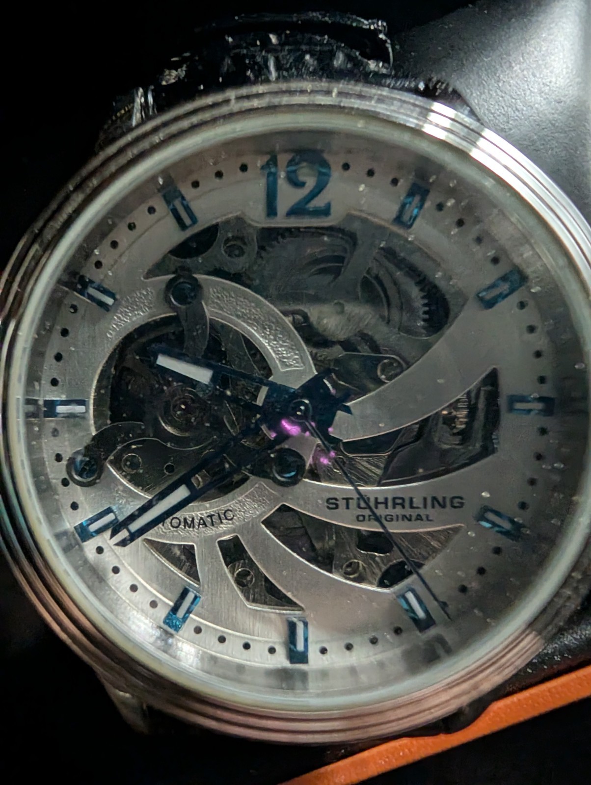 Stuhrling Original Men’s Automatic Skeleton Watch 20 Jewels CAL.ST-90050