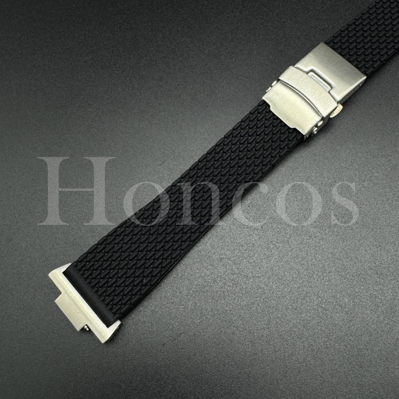 Replacement Black Mesh Rubber Band Watch Strap Fits for Tissot PRX Clasp Adapter