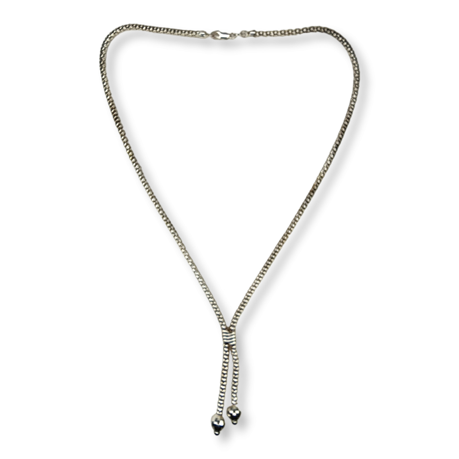 Vintage Sterling Silver 925 Popcorn Chain Milor Necklace 23 Inches