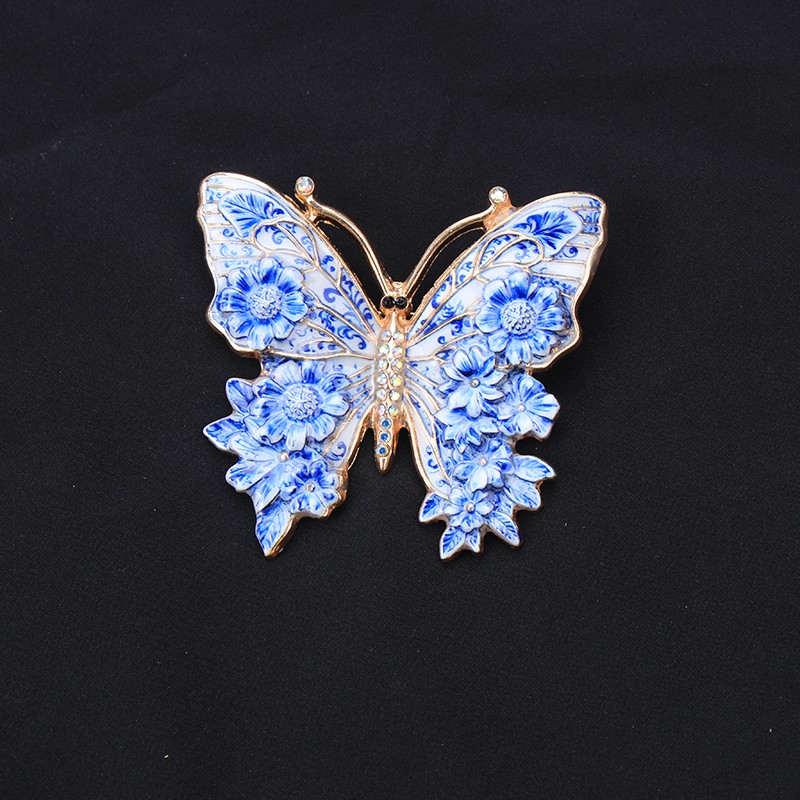 Enamel Animal Brooch Butterfly Cat Hummingbird Frog Crab Fox Crystal Lapel Pin