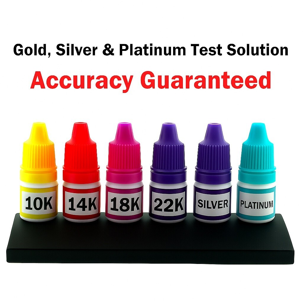 Gold Silver Platinum Testing Kit – Test 10k 14k 18k 22k-24k .999 .925 Sterling