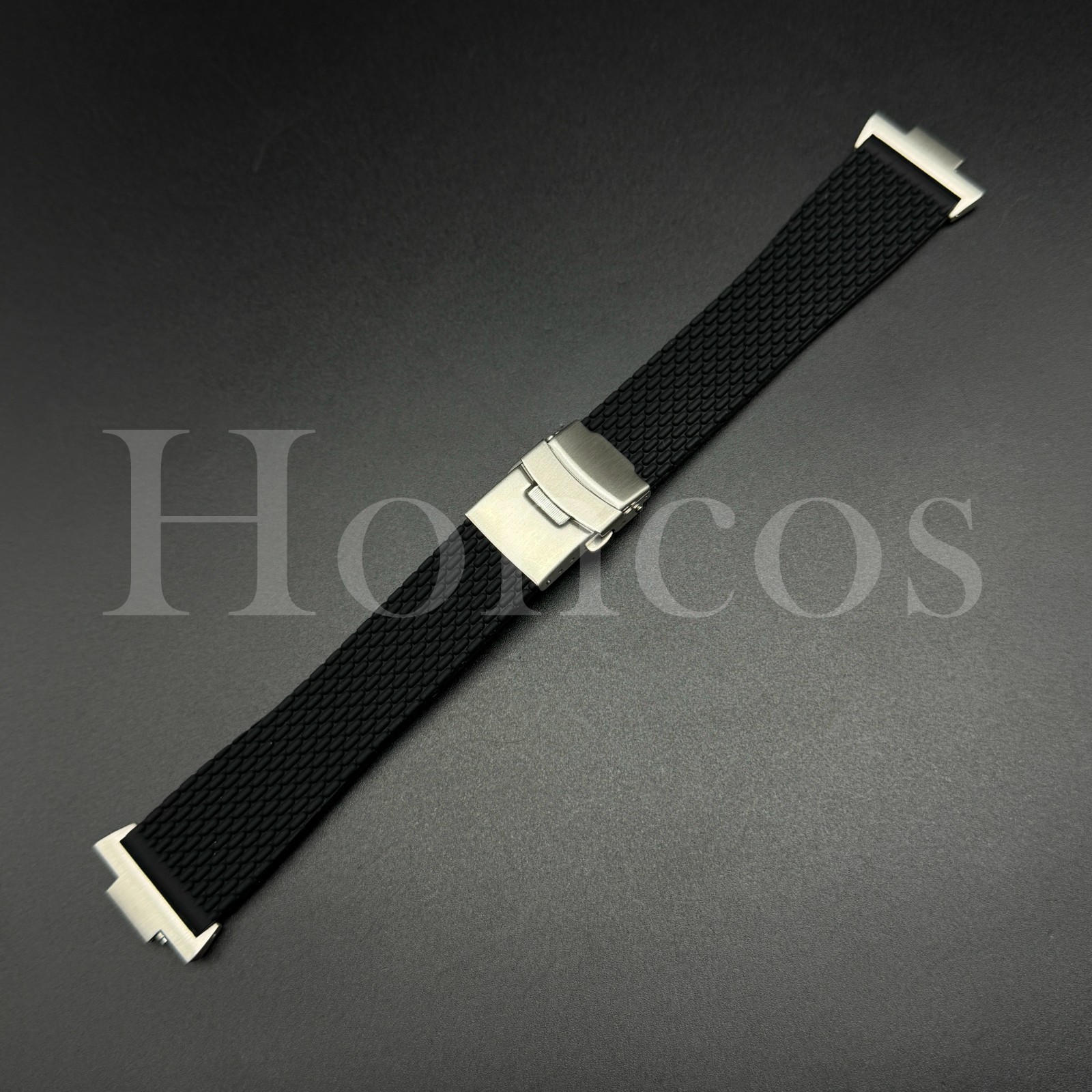 Replacement Black Mesh Rubber Band Watch Strap Fits for Tissot PRX Clasp Adapter