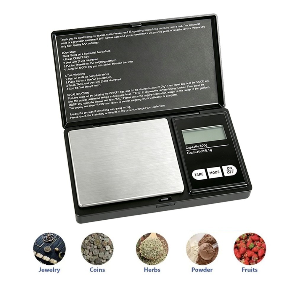 Digital Pocket Precision Scale 500g x 0.01g Gold Silver Coin Herb g/dtw/oz/gn