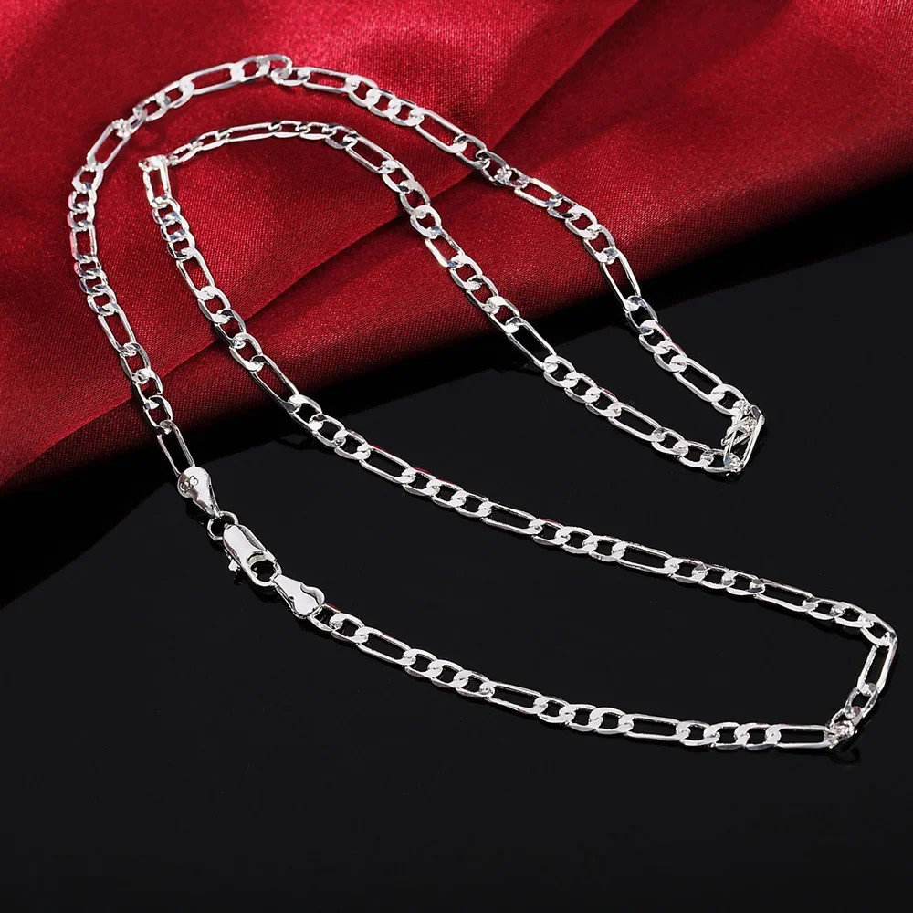 40-75cm 925 sterling Silver 16-30 Inches fine 4MM chain Necklaces for women