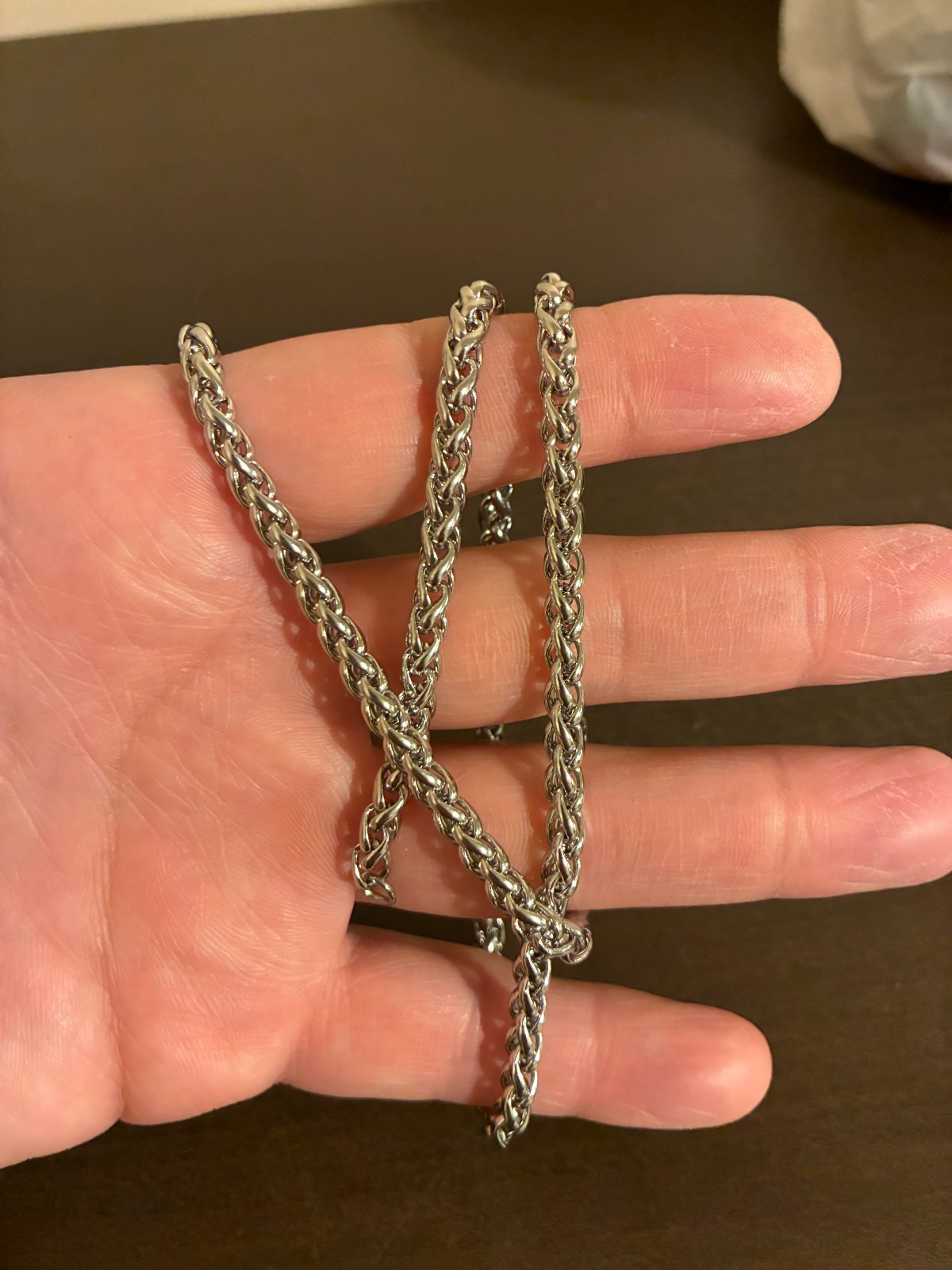 Franco Wheat Chain Real 18K Gold Bonded over 316L Steel, Waterproof, Never Fade