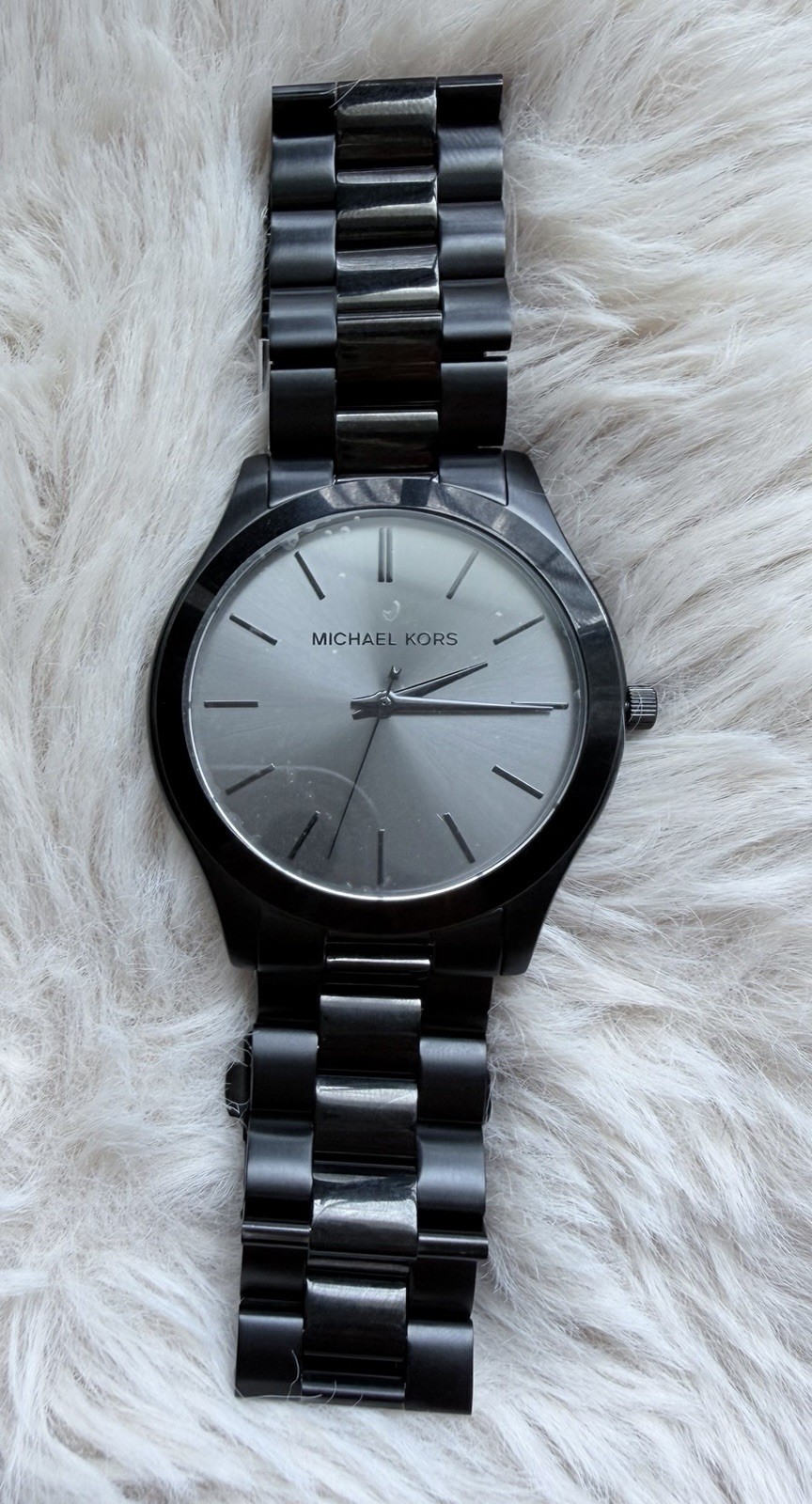 Michael Kors, Slim Runway, MK8507, Men’s, Black, Stainless Steel, Film Protected