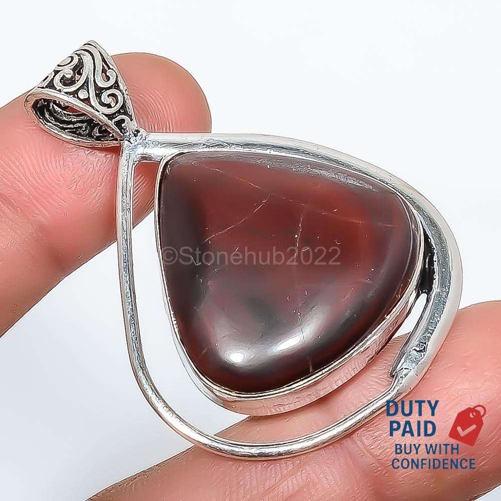 Mookaite 925 Sterling Silver Sister Art Deco Handcrafted Channel Set New Pendant