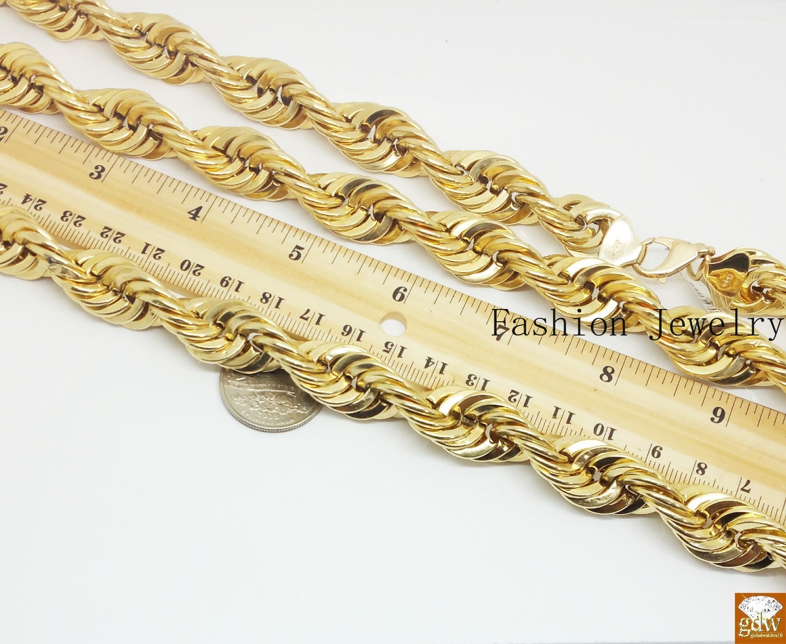 10k Real Gold Rope Chain Necklace 22 Inch 15mm Men thick Brand NEW On Sale