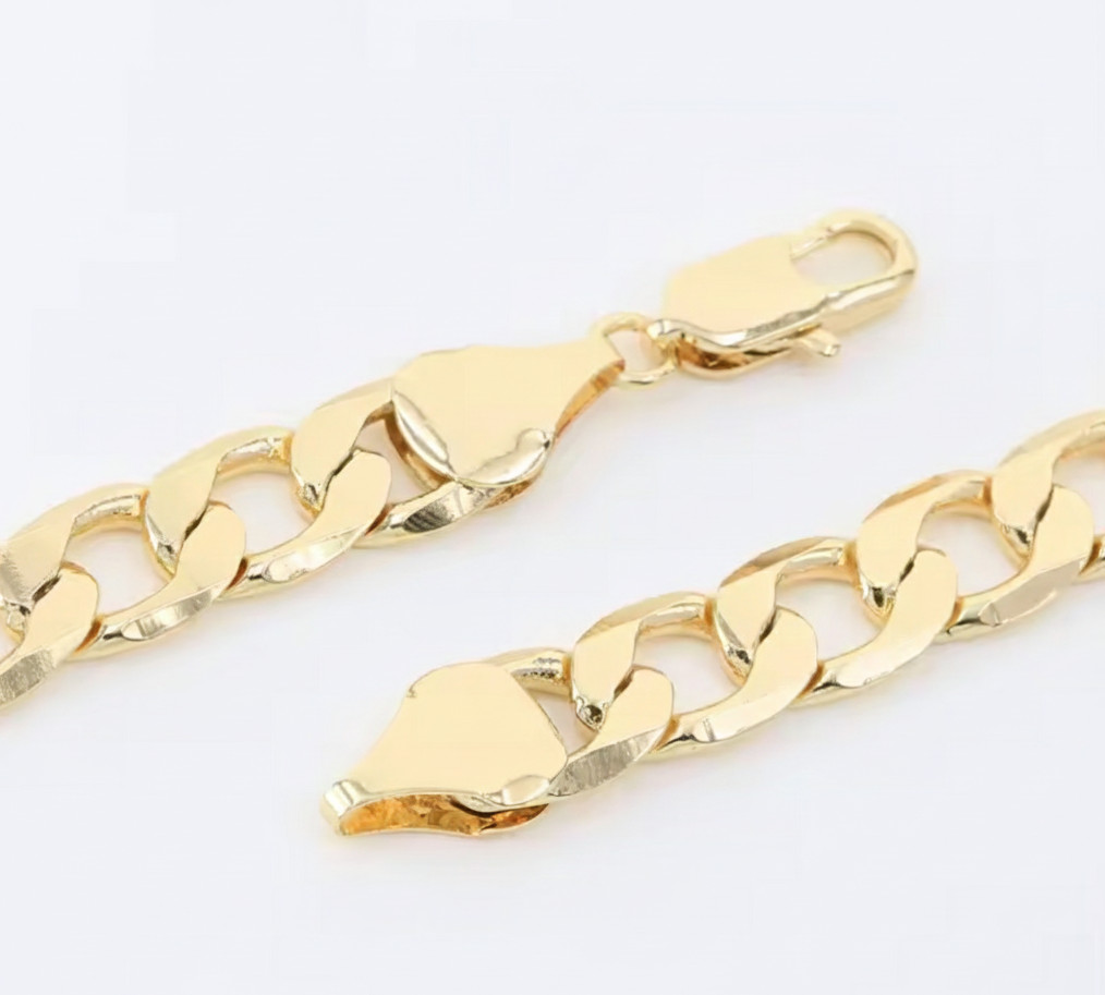 14k Gold Filled Cuban Chain Curb Link Necklace 3-8mm 18-24” Men Women