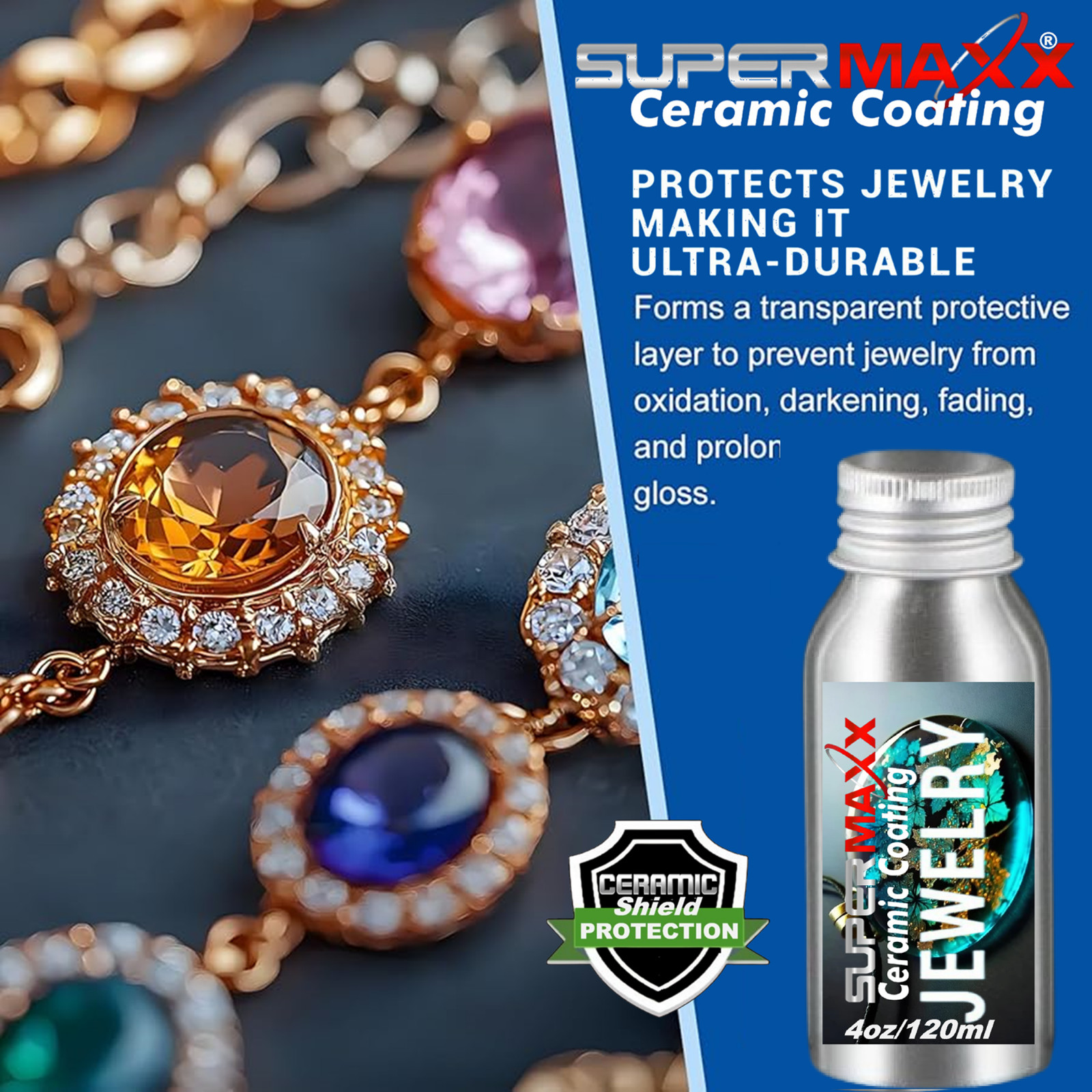 JEWELRY POLISH FOR GOLD, SILVER, COPPER, PLATINUM, EPOXY RESIN – 4 OUNCE