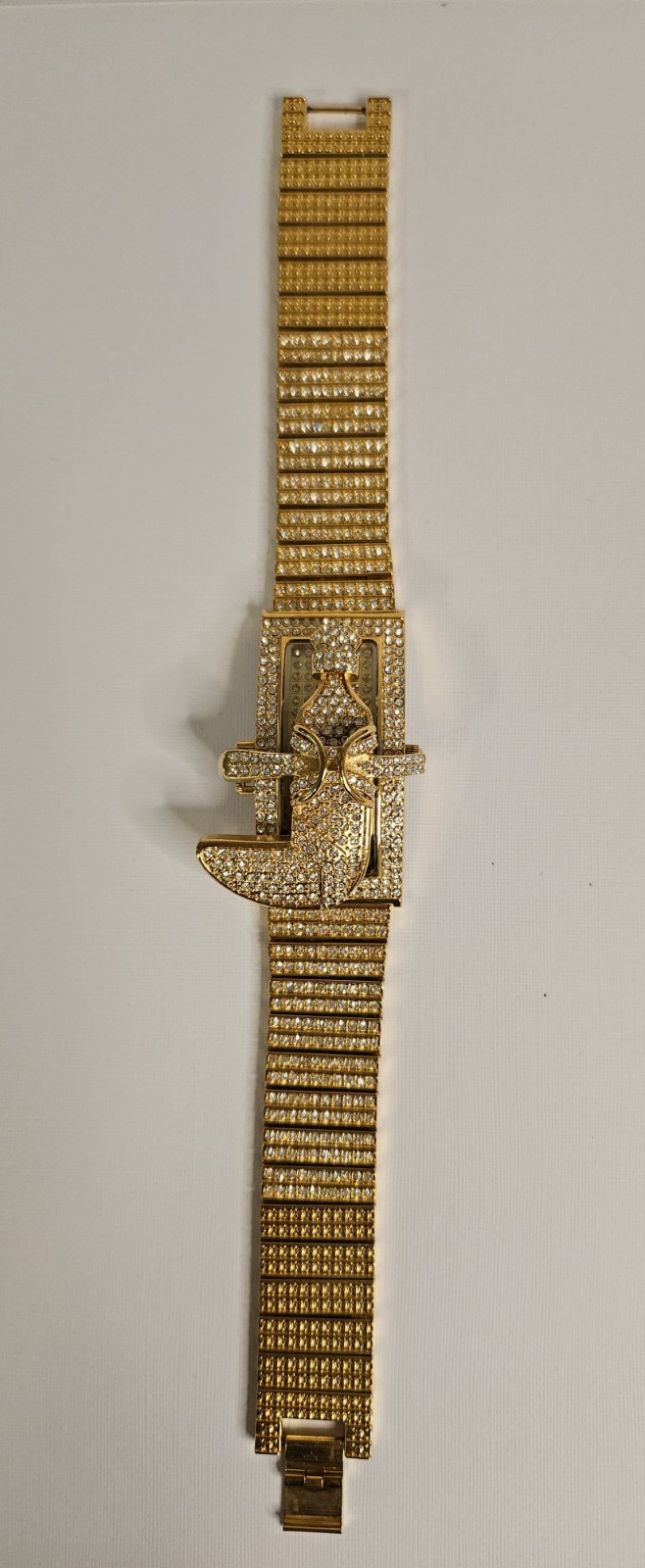 Nur Majan Women’s Analog Quartz Watch Rectangle Gold Dial Gold Metal Bracelet