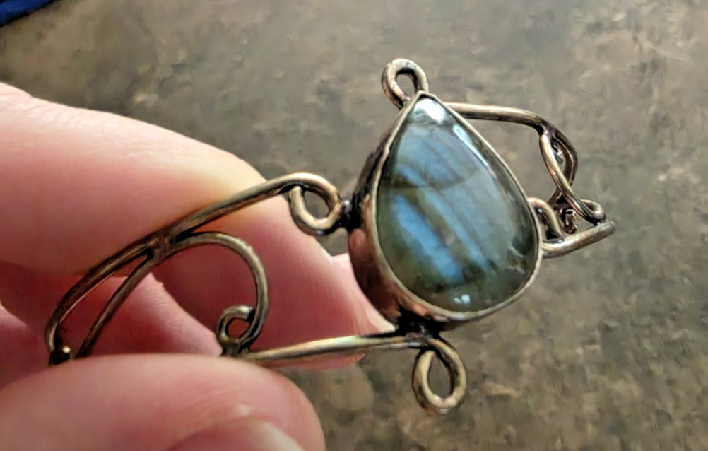 Fire Labradorite Handmade Bangle Ethnic Y2K Hippie Festival BOHO