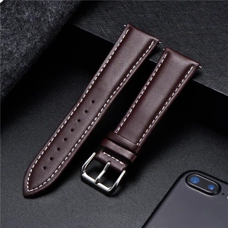 16mm 18mm 20mm 22mm 24mm Genuine Leather Watch Band Strap Bracelet