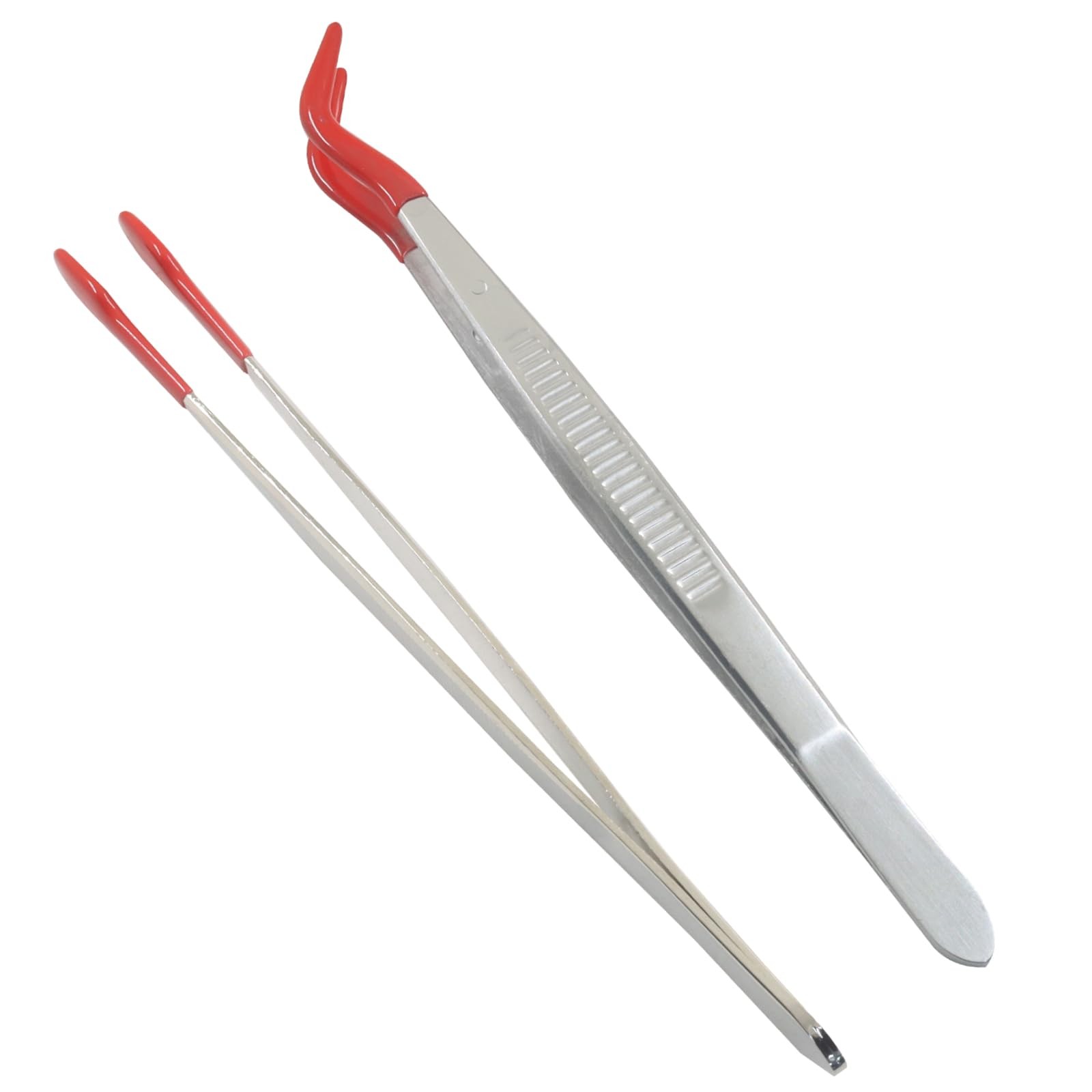2-Pack Tip Tweezers, Long Bent & Straight Tip Long Tweezers Craft Tweezers Se…