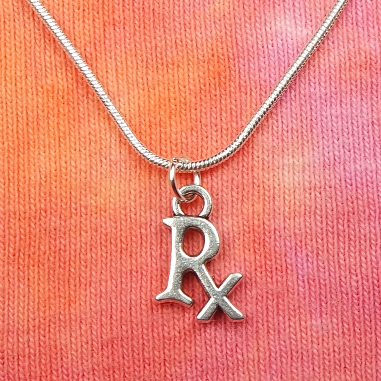 Rx Necklace, Pharmacist Prescription Medical Drug Droga Scrip Charm Pendant nb