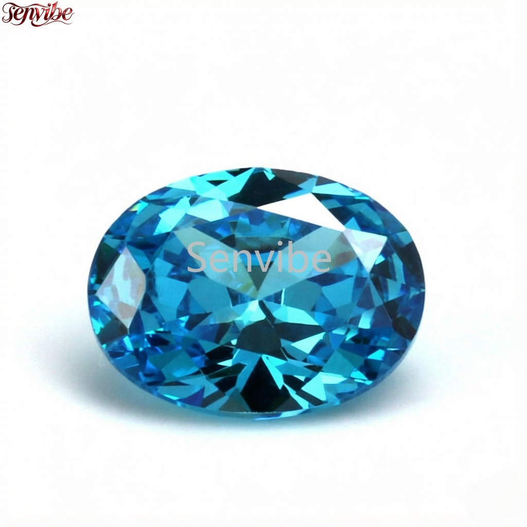 5~10pcs Ice Blue Oval Cut Synthetic Zircon 5A Loose CZ Accent Gemstone Jewelry