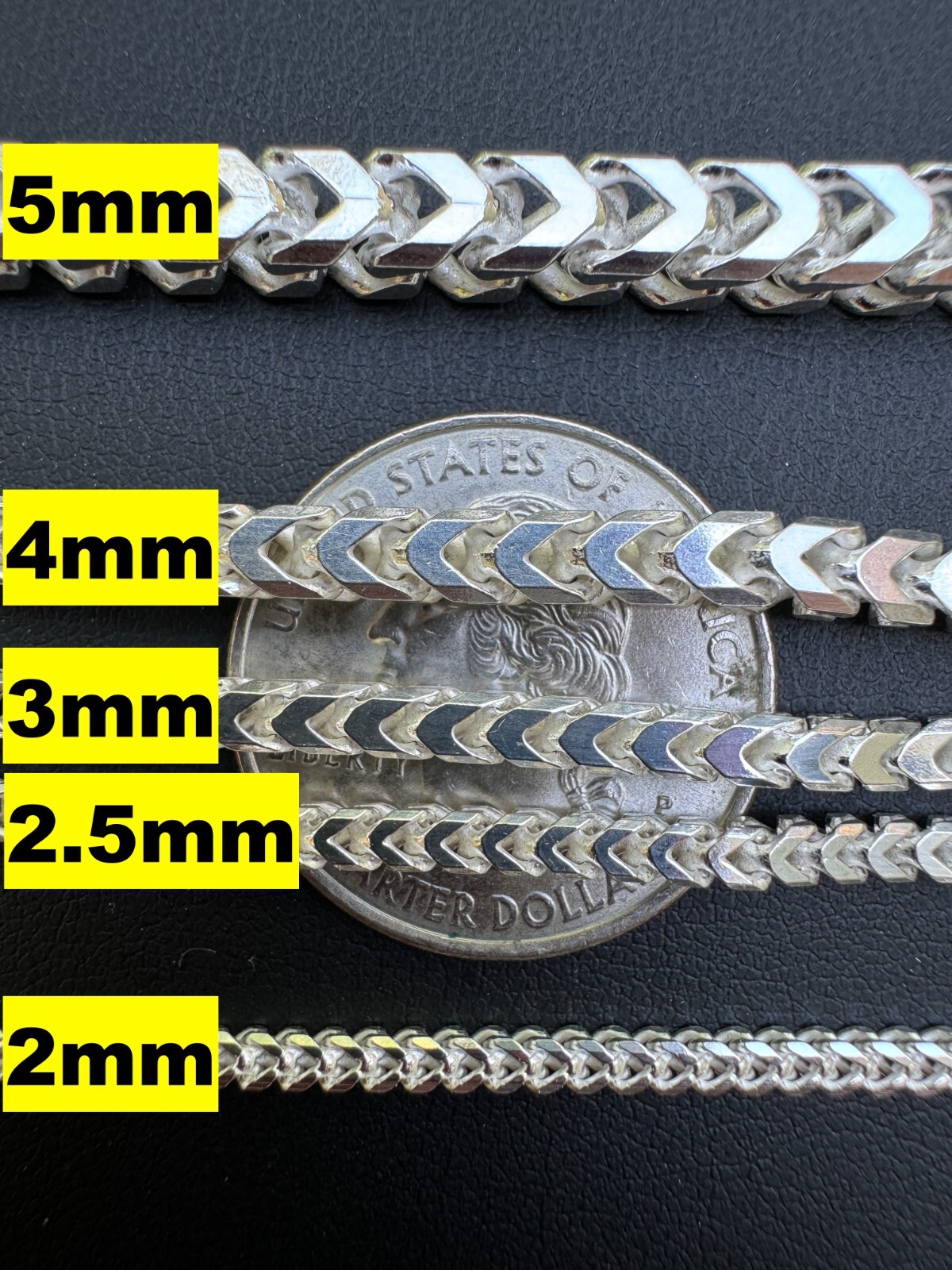 Real Solid 925 Sterling Silver Franco Chain 2-5mm Box Necklace Men Ladies 18-30″