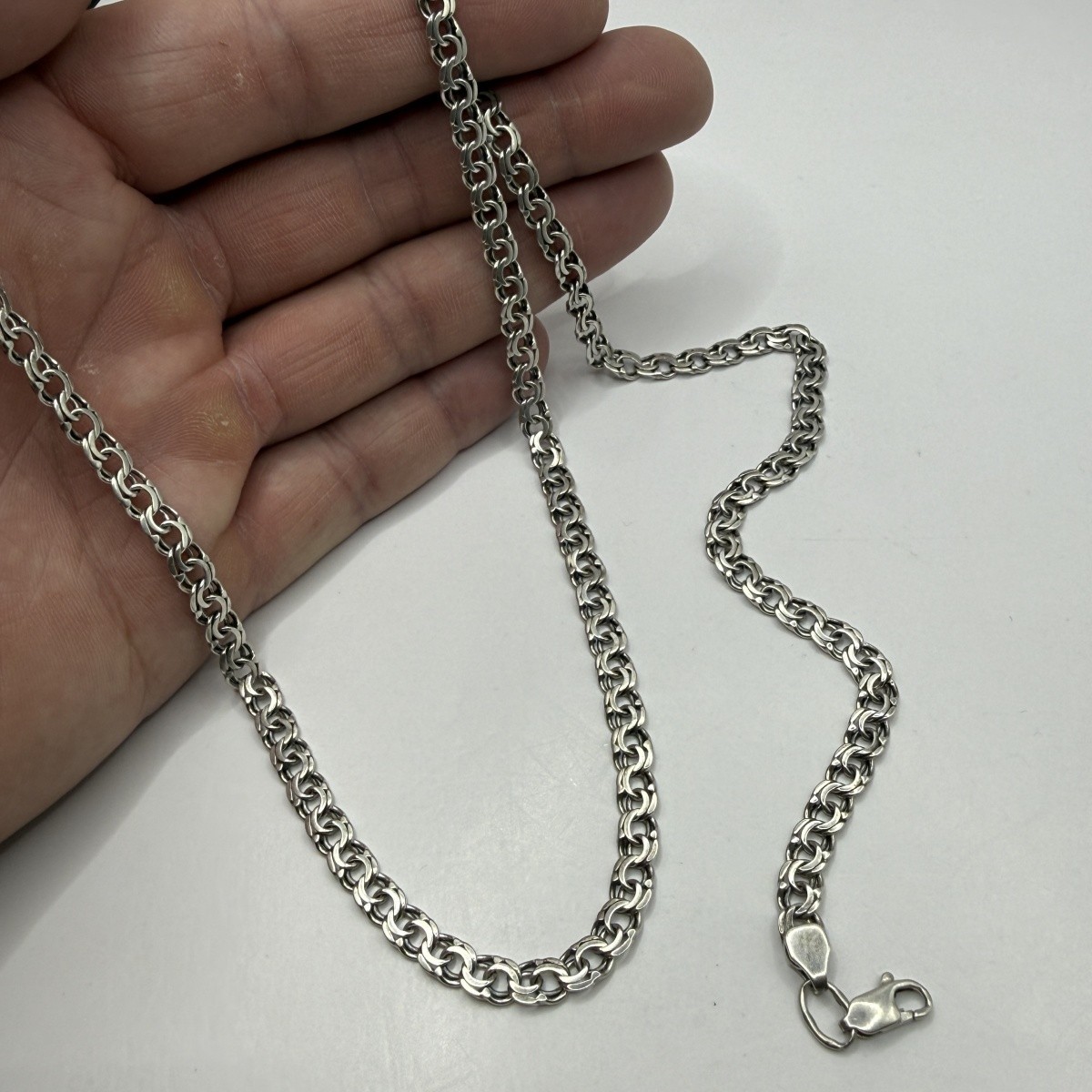 Vintage 925 Sterling Silver Chain Necklace Signed 65cm 21.6g Unisex Italy Gift