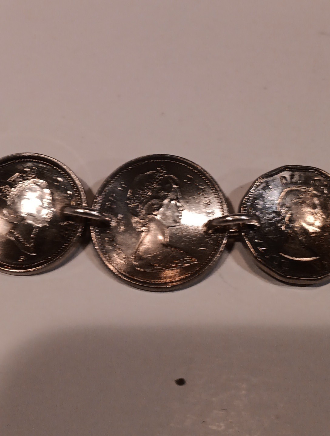 Canadian Silver Coin Bracelet 7 Coins 34grams