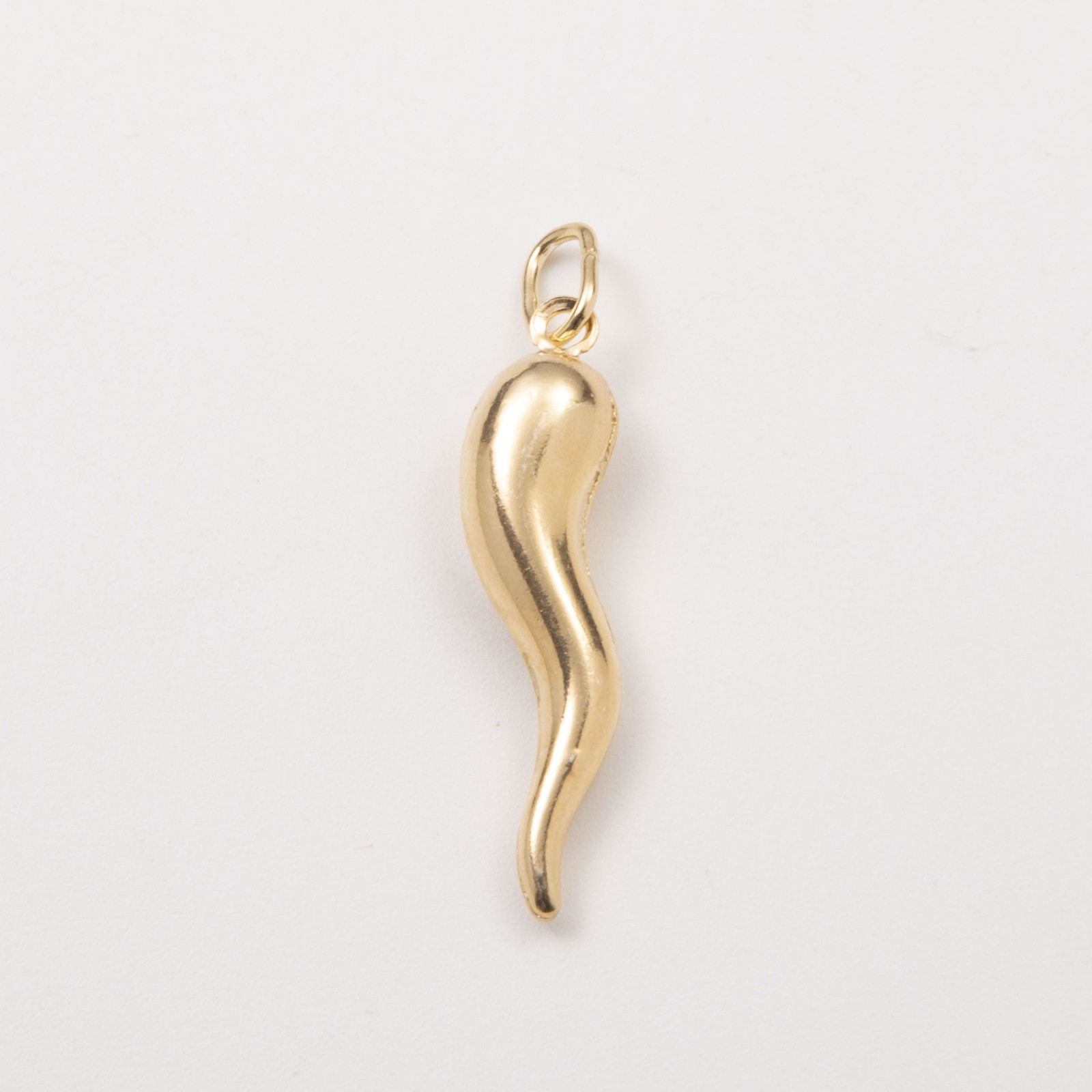 Cornicello Italian Horn Charm Pendant 14K Yellow Gold-Plated Silver 925 All Size