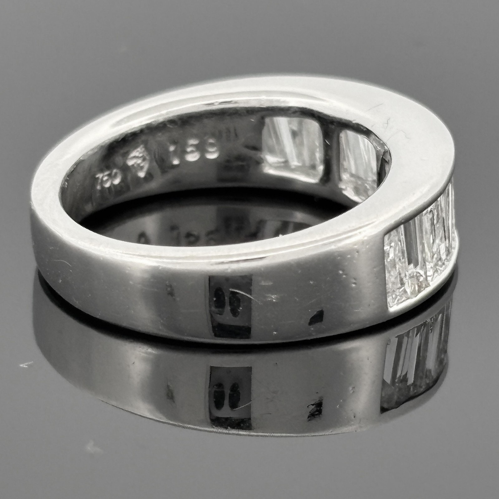18K White Gold Tapered Baguette Diamond Channel-Set Band, 1.58ctw H/VS