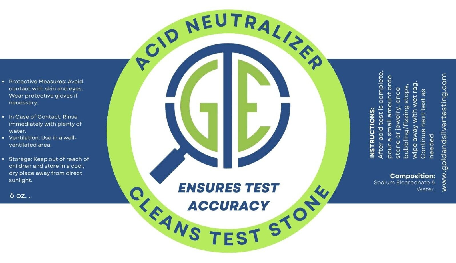 GTE Gold Silver Platinum Jewelry Testing Acid Neutralizer Solution Cleans Stone
