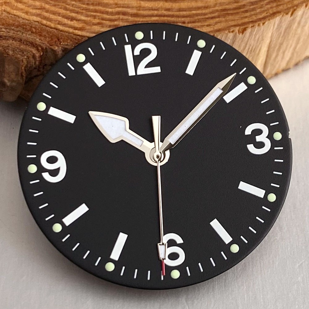 29mm Black Cream Watch Dial Hand Set Luminous Fit NH35 NH36 PT5000 Miyota 8215