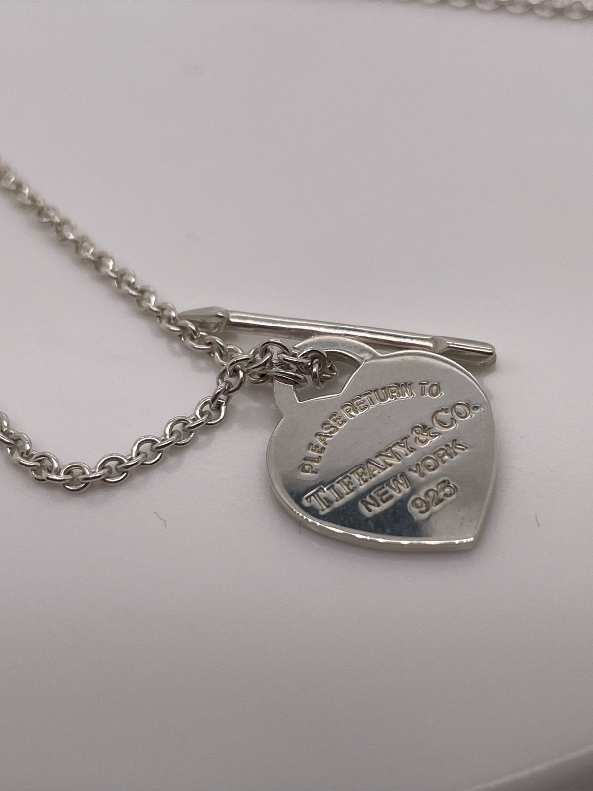 Tiffany&Co Sterling Silver Heart Arrow LOVESTRUCK Necklace W/ Box