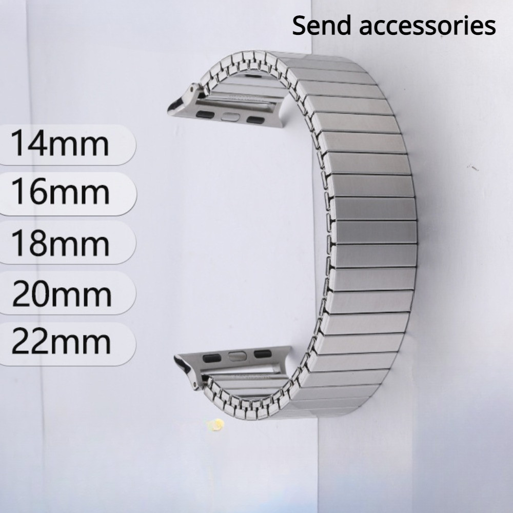 One-Piece Stainless steel Expander stretch metal watch Strap band16/18/20/22mm