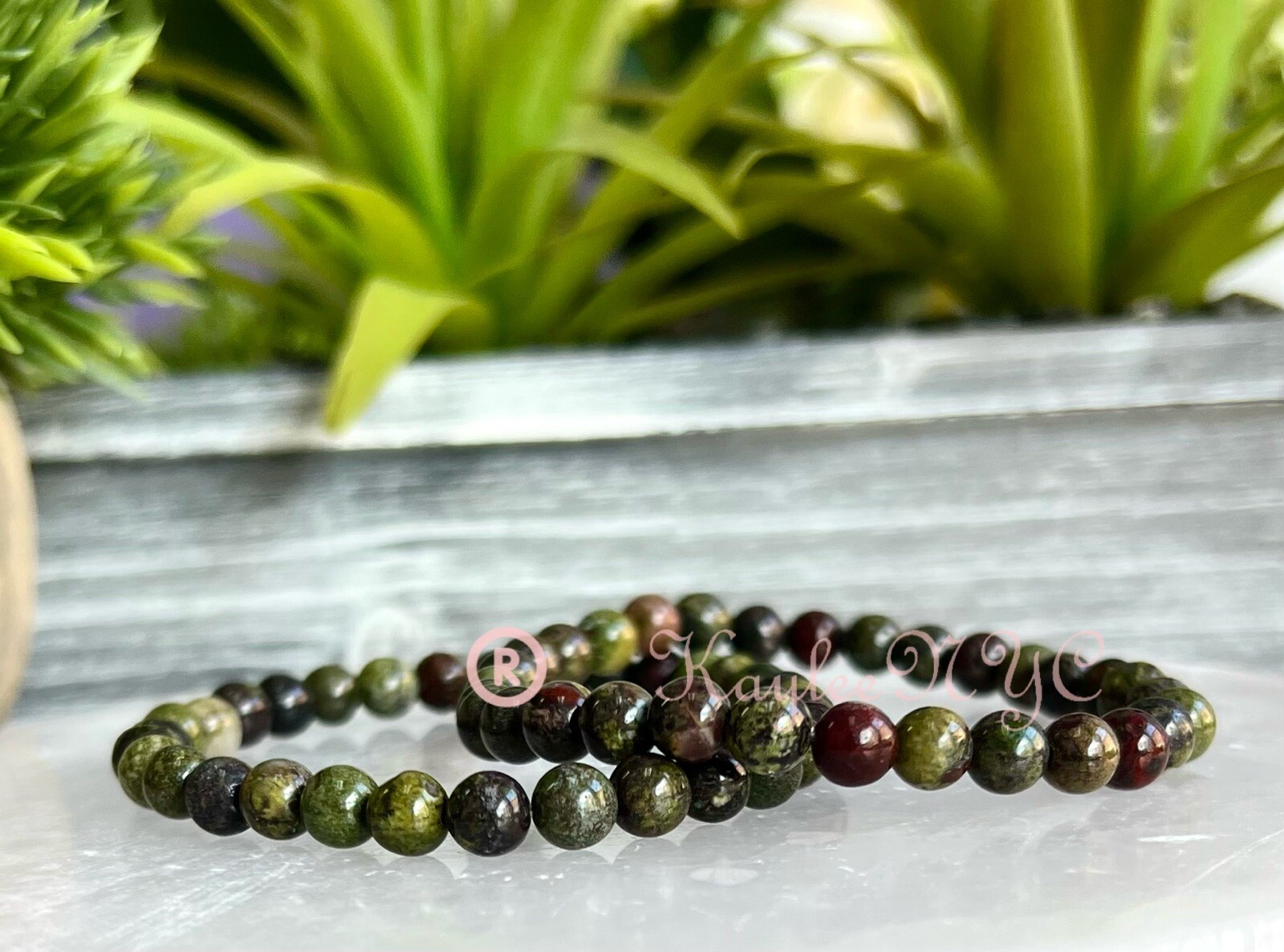 Wholesale 6 Pcs Natural Dragon Blood Stone 6mm 7.5” Crystal Stretch Bracelet