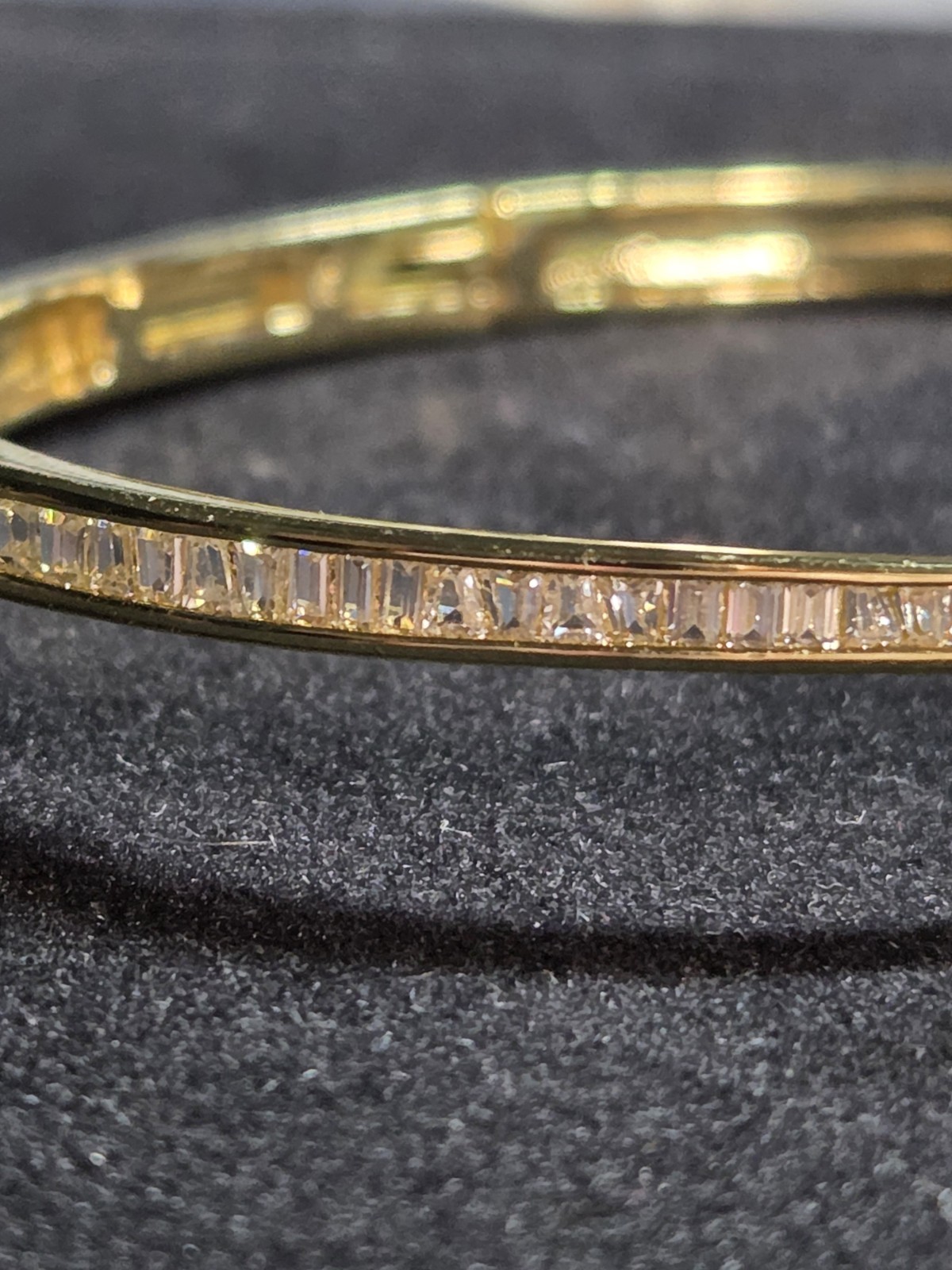 Freida Rothman Family Vault Butterfly MOP CZ Gold Plated Hinged Bangle 6.5″