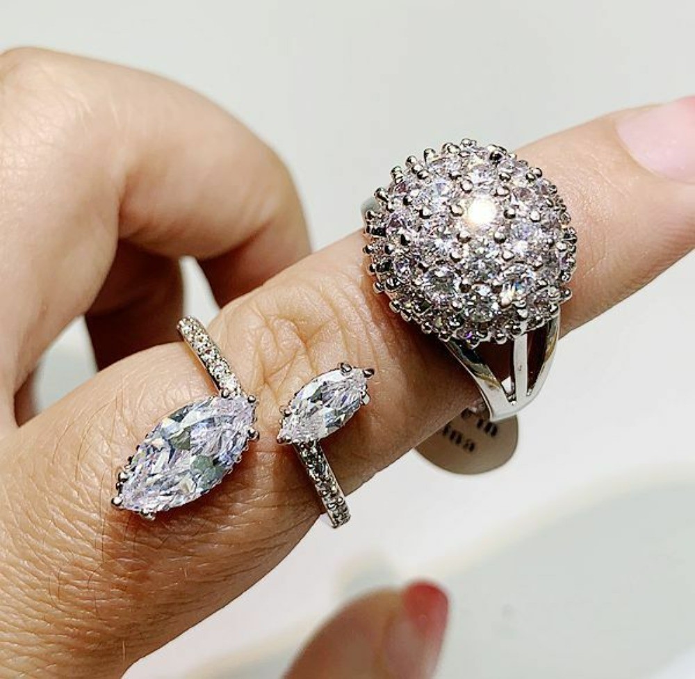 25/50/100/200Pcs Wholesale Mixed Rings Bulk Finger Gemstones Crystal Jewelry Lot