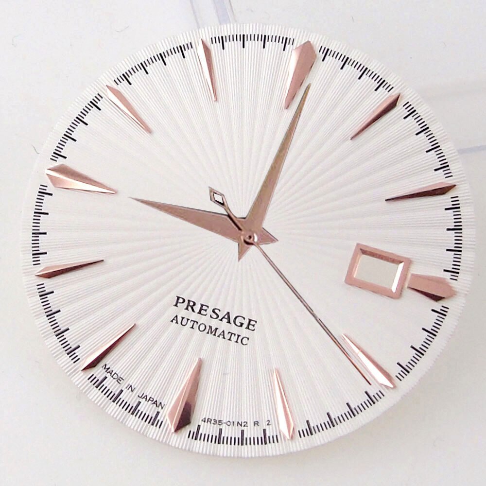 40mm Silver Rose Gold Watch Case Fit NH35 NH36 Black Blue 35mm Sunburst Dial