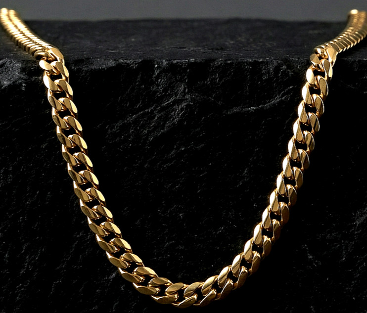Heavy Men’s 14k Gold Stamped Plated Miami Cuban Link Chain Necklace 20inches 5MM