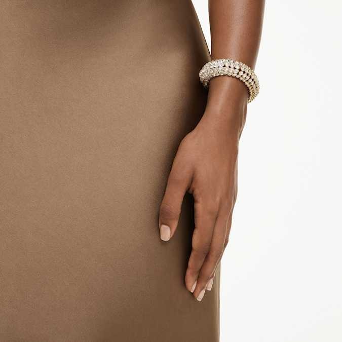 Swarovski Idyllia Bracelet Oval-cut, white, with a gold-plated finish