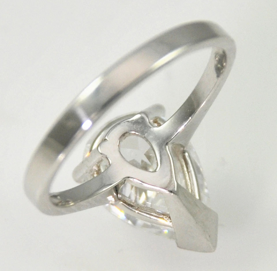 Certified Natural 2ct F/VS1 Pear White Diamond AAA 14K White Gold Wedding Ring