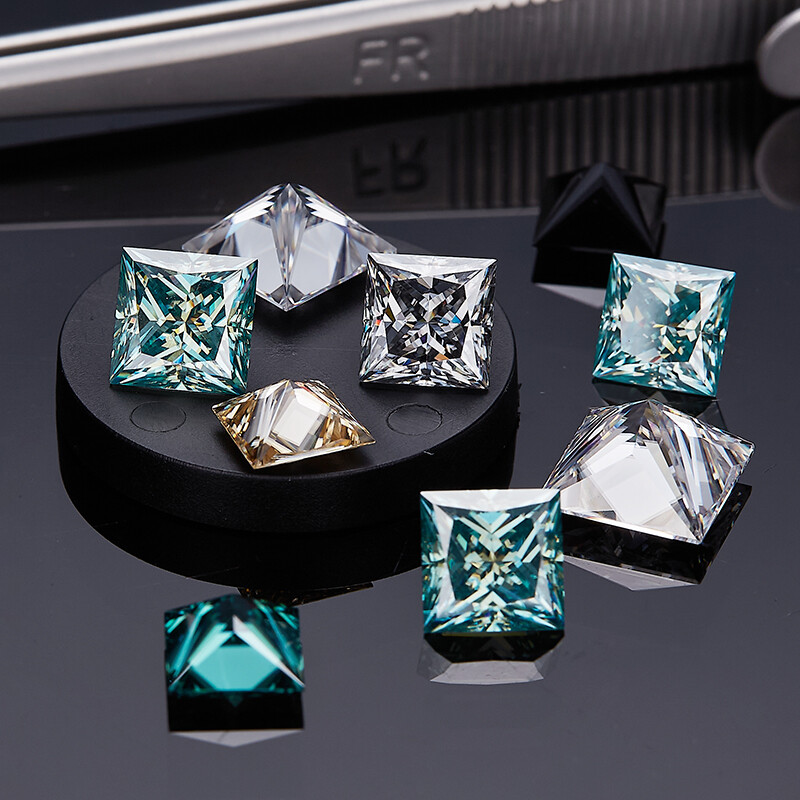 Excellent Loose Gemstone Princess Brilliant Cut Moissanite Stone VVS For Jewelry