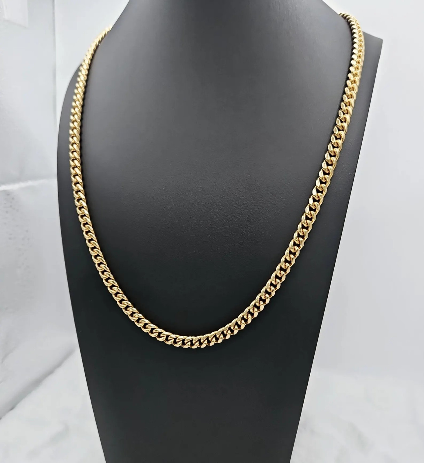 Gold 7mm Curb Chain For Men, 14k Heavy plated Gold, No Fade, Waterproof