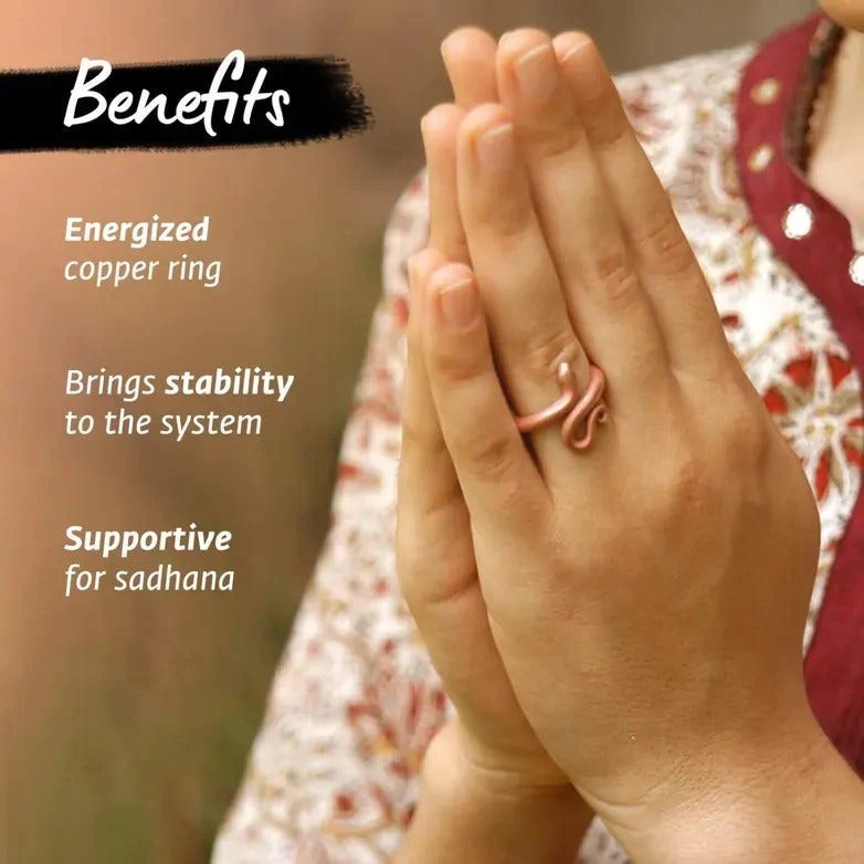 Copper Snake Ring Adjustable Spiritual Meditation Ring Unisex Handmade
