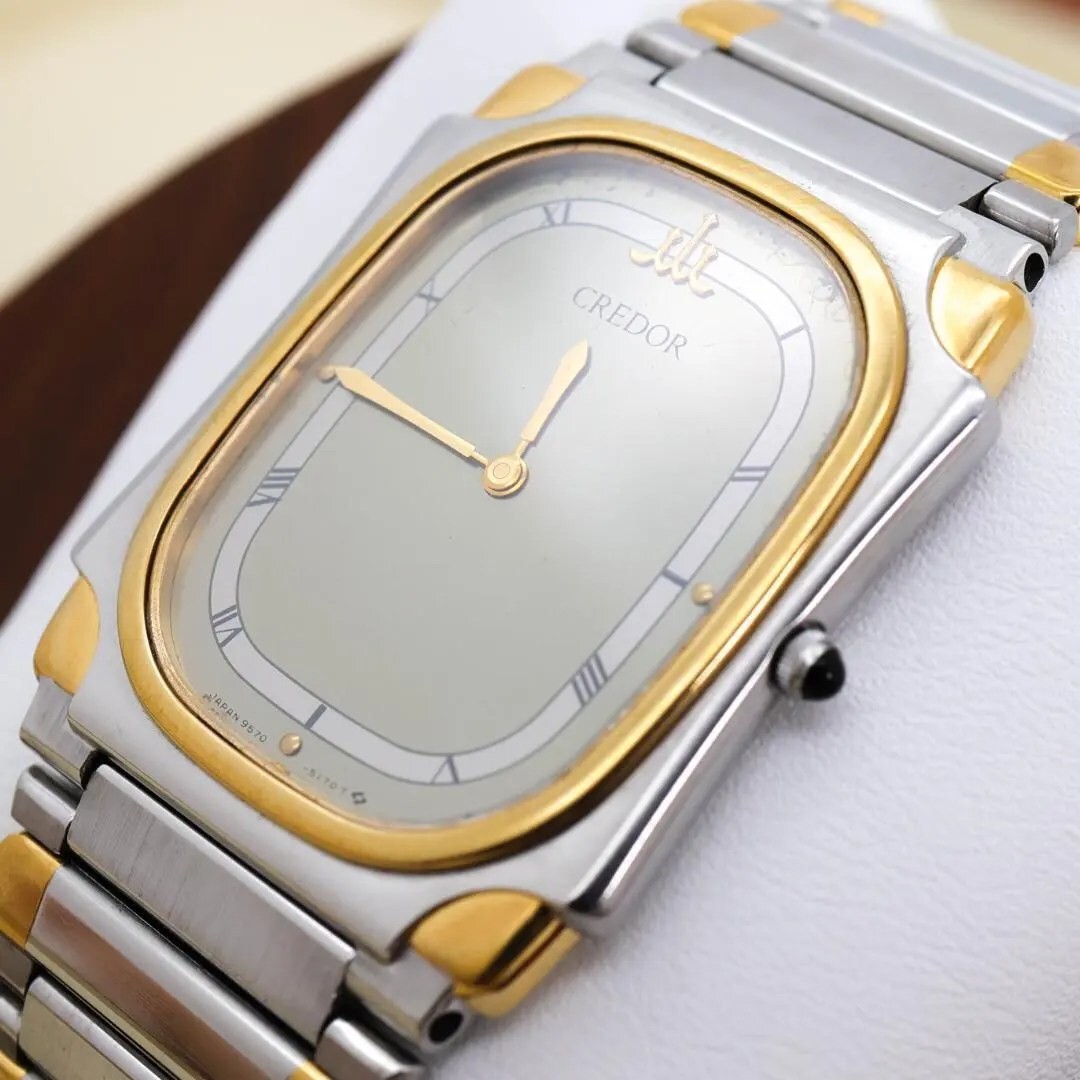 [Very Good] Seiko Credor 9570-5160 22KT SGP Quartz Dress Watch From Japan