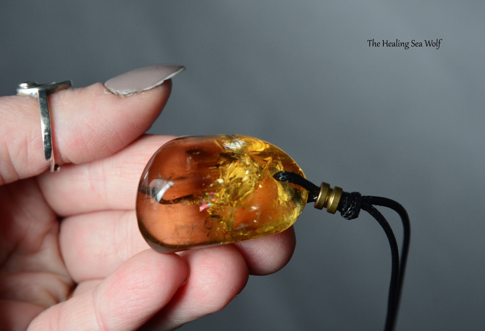 Natural Zambian Citrine Necklace with Rainbows Super Attractor Manifestation