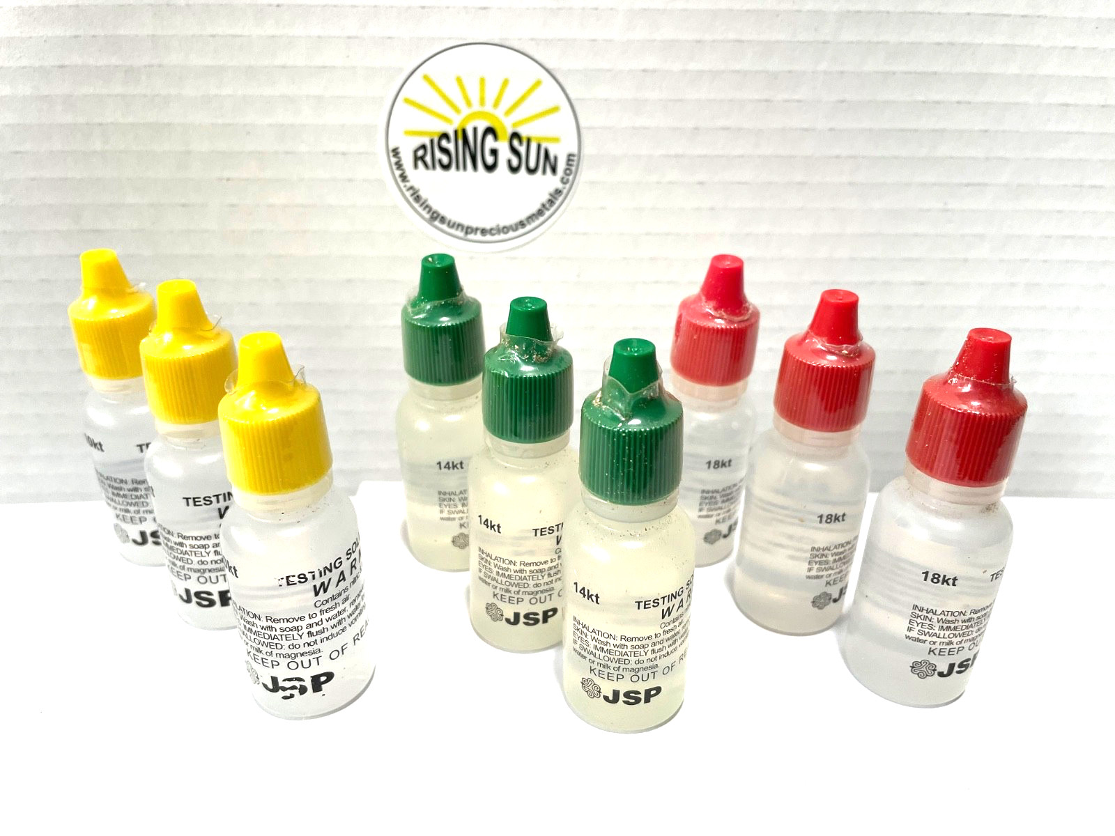 9 bottles Gold Test Solution Acid JSP 10k 14k 18k Jewelry Testing Gold Scrap gte