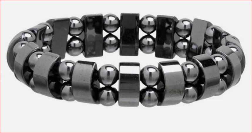 Magnetic Hematite Healing Stretchable Bracelet 2 Line Hematite Therapy Bracelet