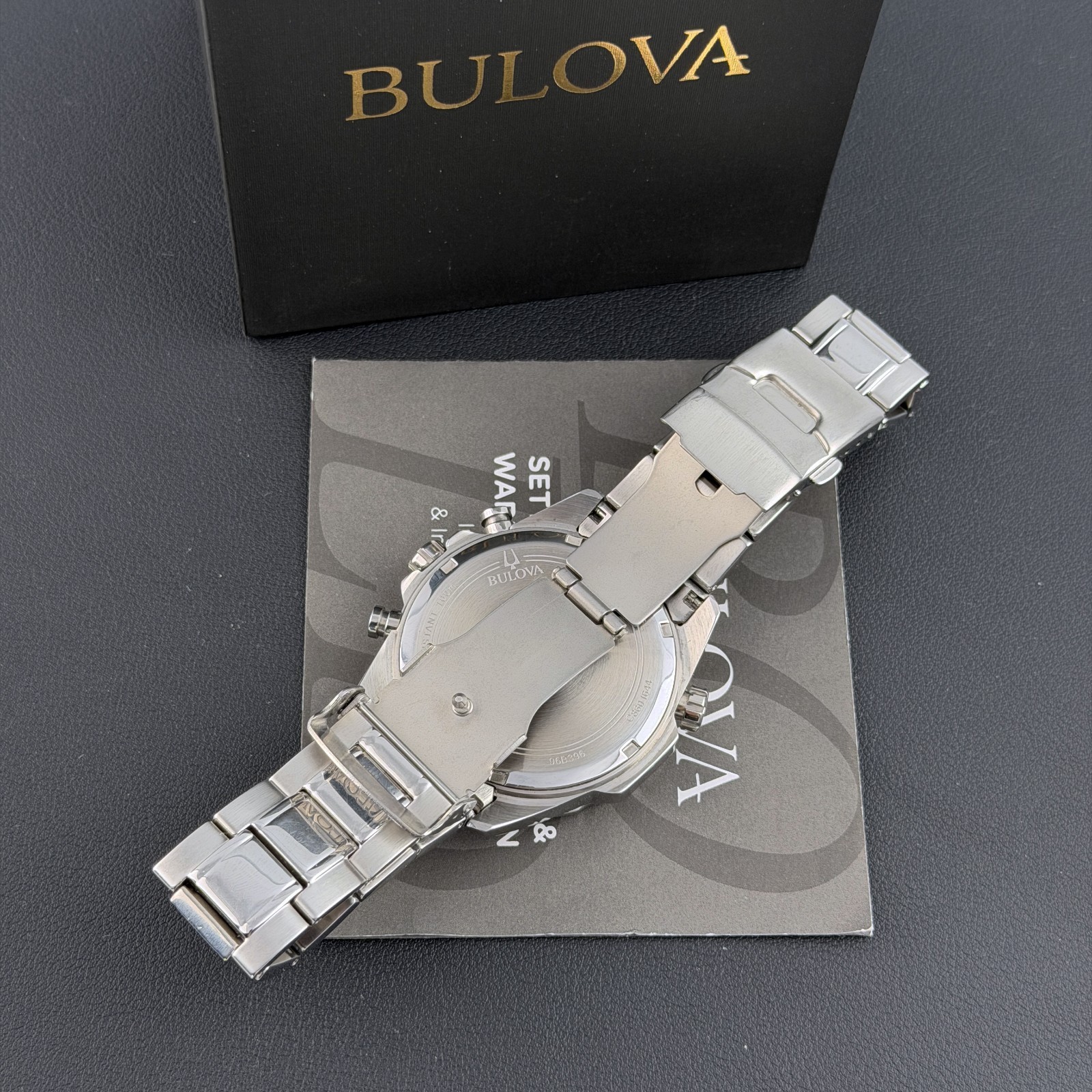 Men’s Bulova Marine Star Green Dial Chronograph 96B396 Quartz New Watch 43mm