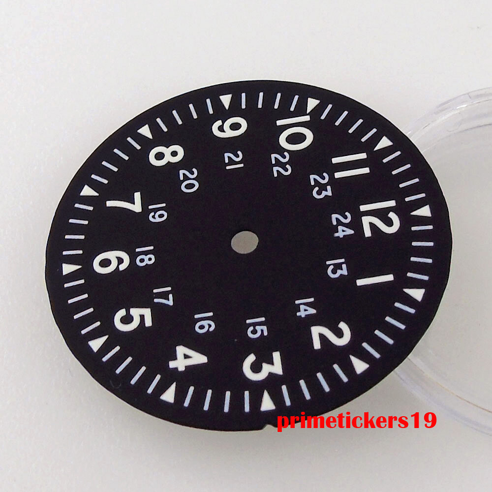 29mm Black Dial Hands Set Green Luminous Fit NH35 NH36 ETA2824 PT5000 Movement