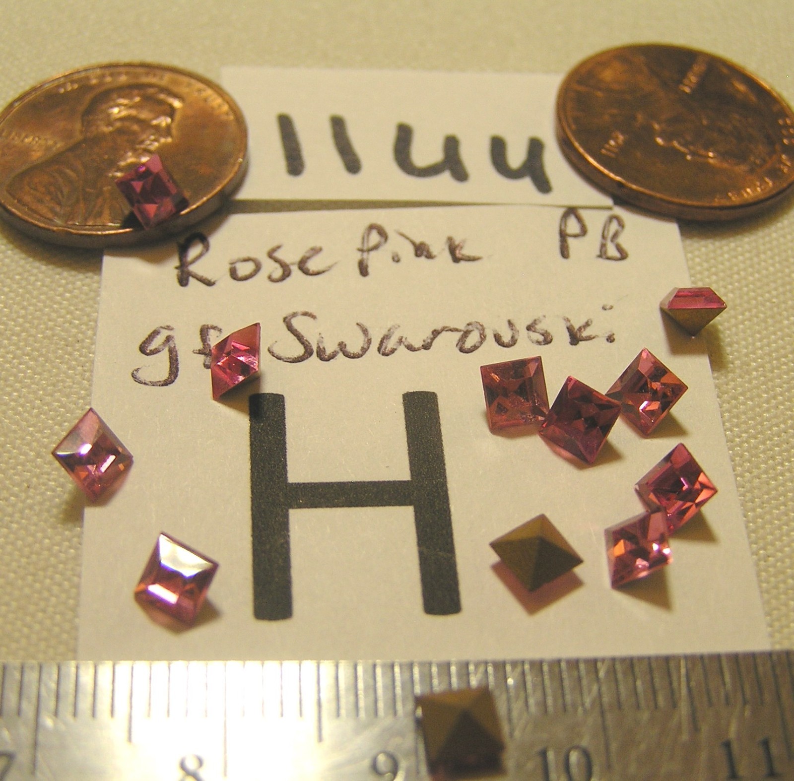 Vtg 4mm Square Swarovski Czech GF UF Pointed back Flat Rhinestone Jewelry Repair