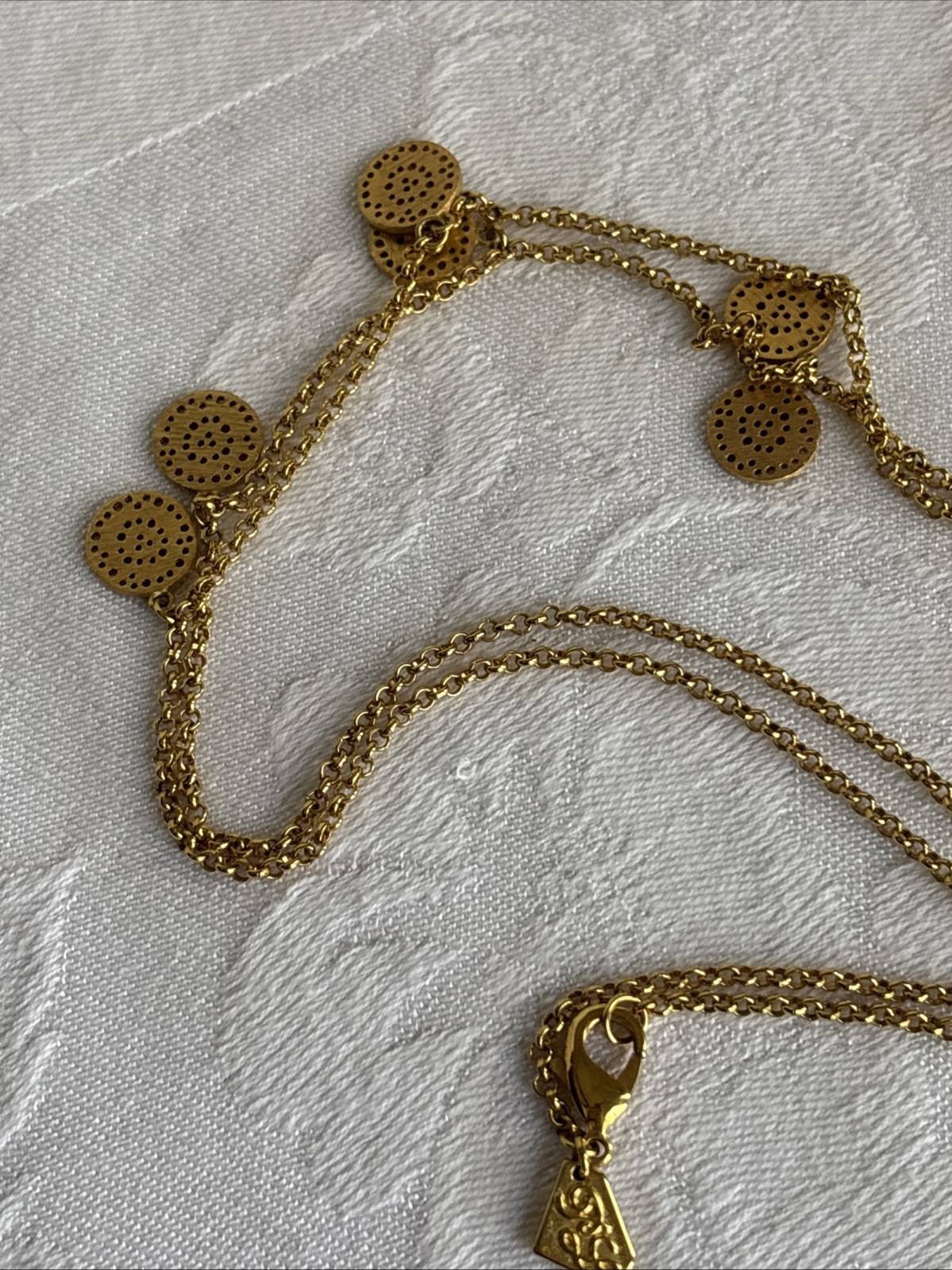 Park Lane Roma Necklace Long Satin Brushed Gold Tone & Anne Klein Earrings